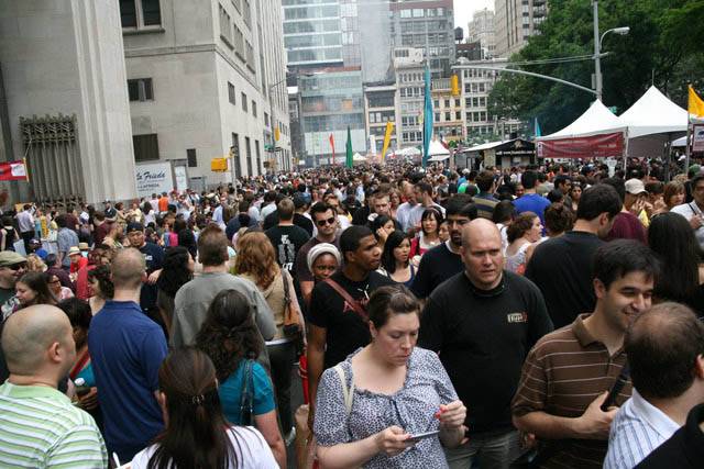 The crowds Saturday at the Big Apple Barbecue Block Party